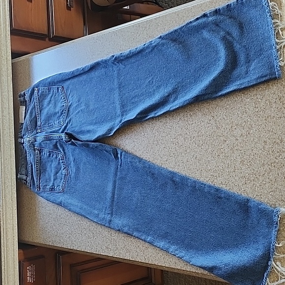 Zara High Waist Frayed Hem Jeans Size 24 - Picture 11 of 12